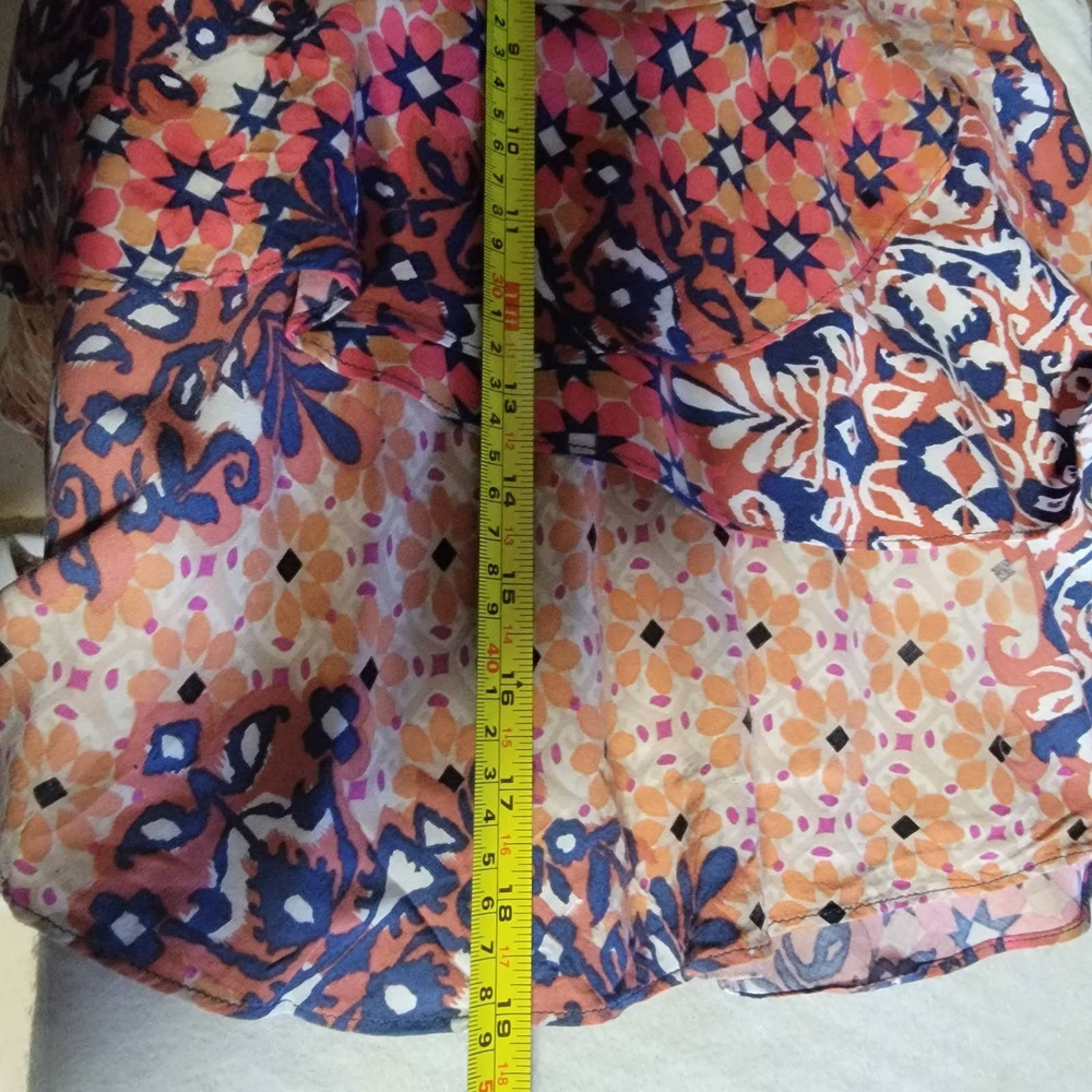 Cabi Isabel Ruffle Skirt Pull On Patchwork Floral… - image 5